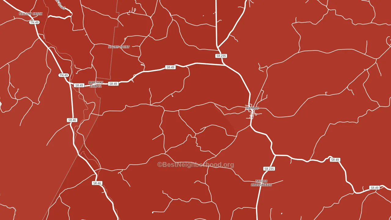 Vanleer, TN block-group political-lean map