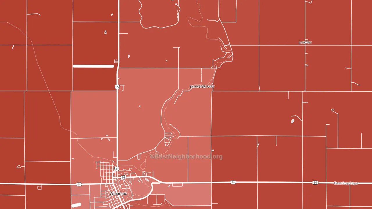 Vanmeter Park, IN block-group political-lean map