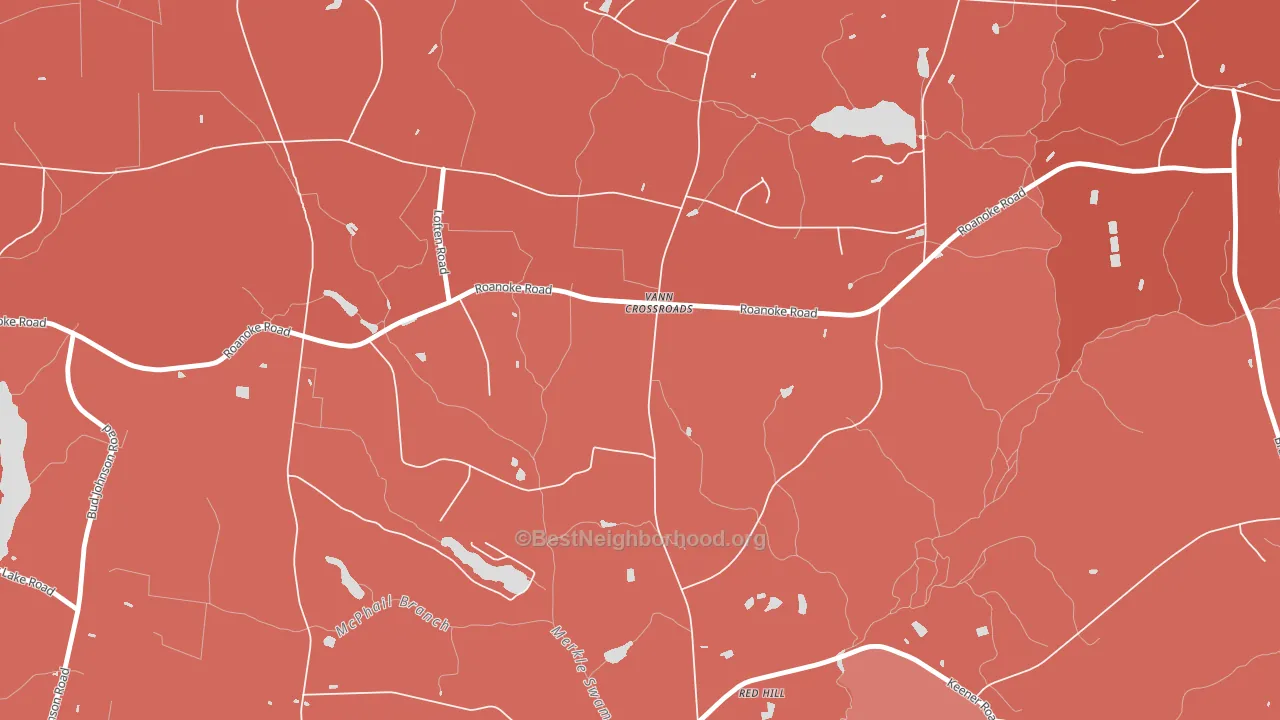 Vann Crossroads, NC block-group political-lean map