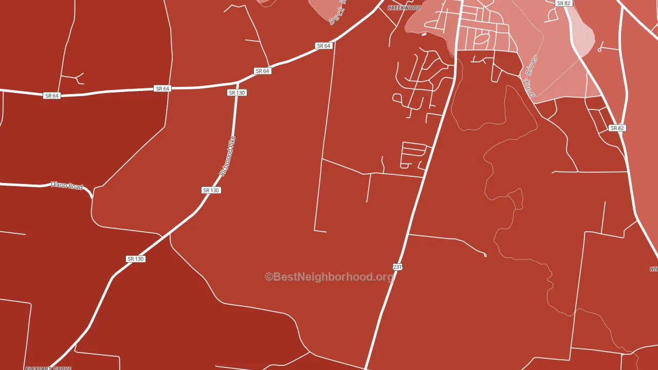 Vannatta, TN block-group political-lean map