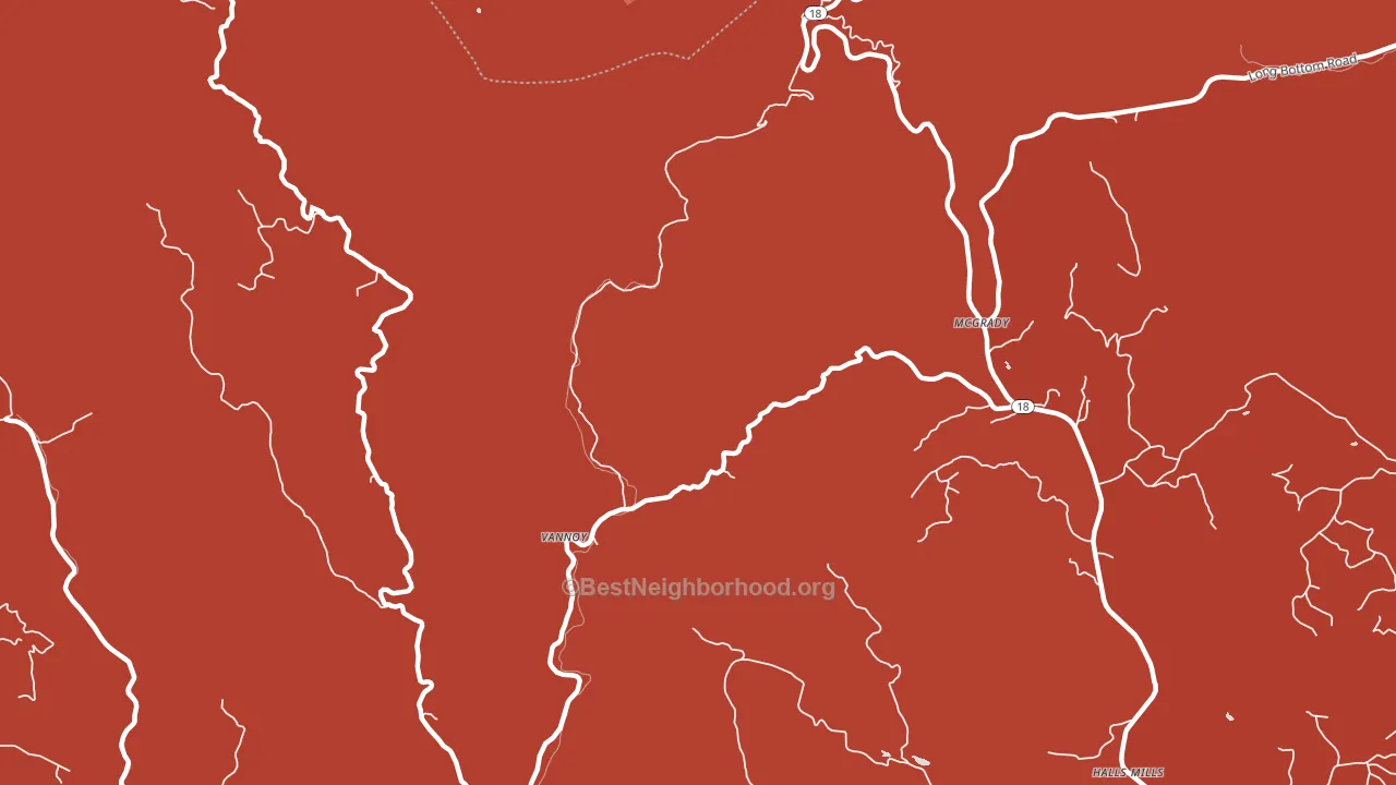 Vannoy, NC block-group political-lean map