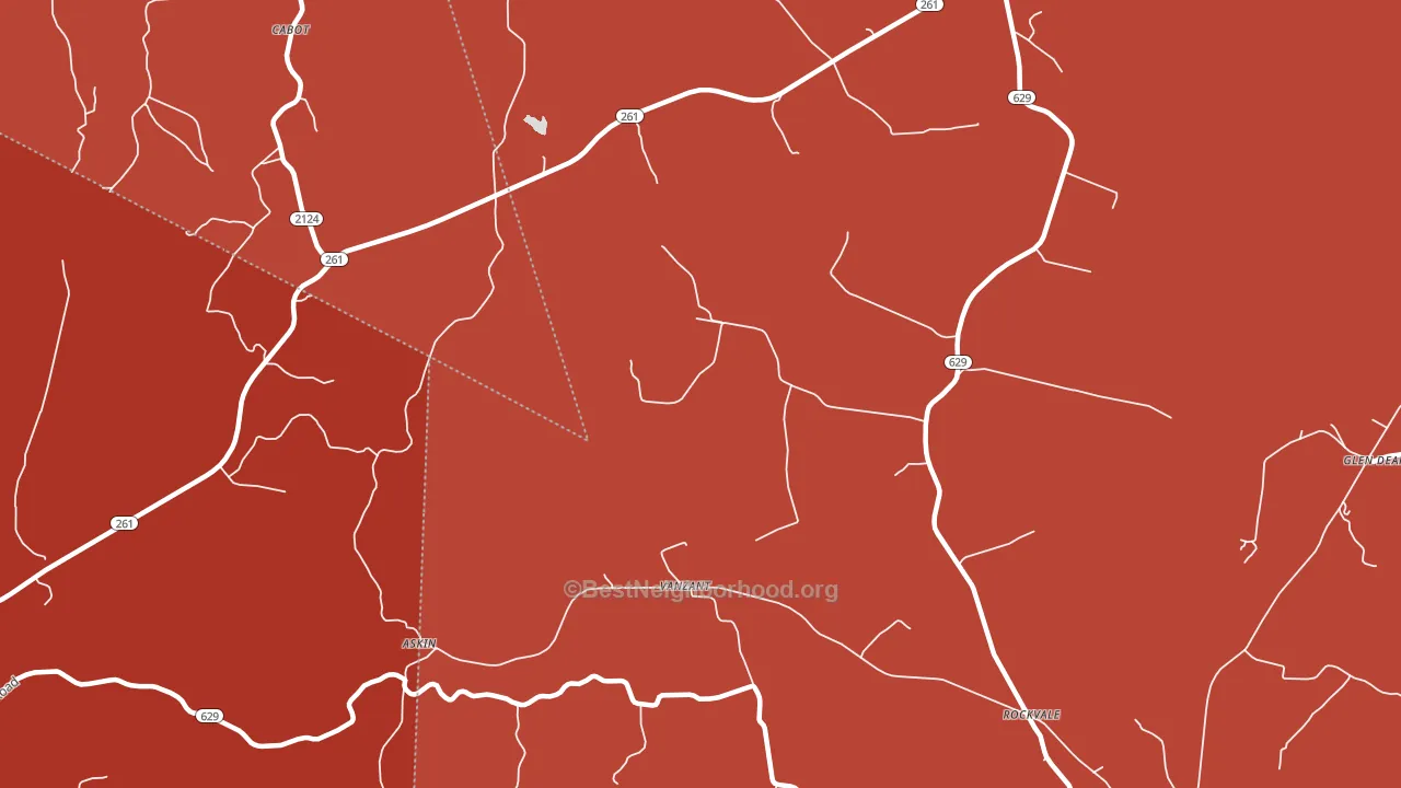 Vanzant, KY block-group political-lean map