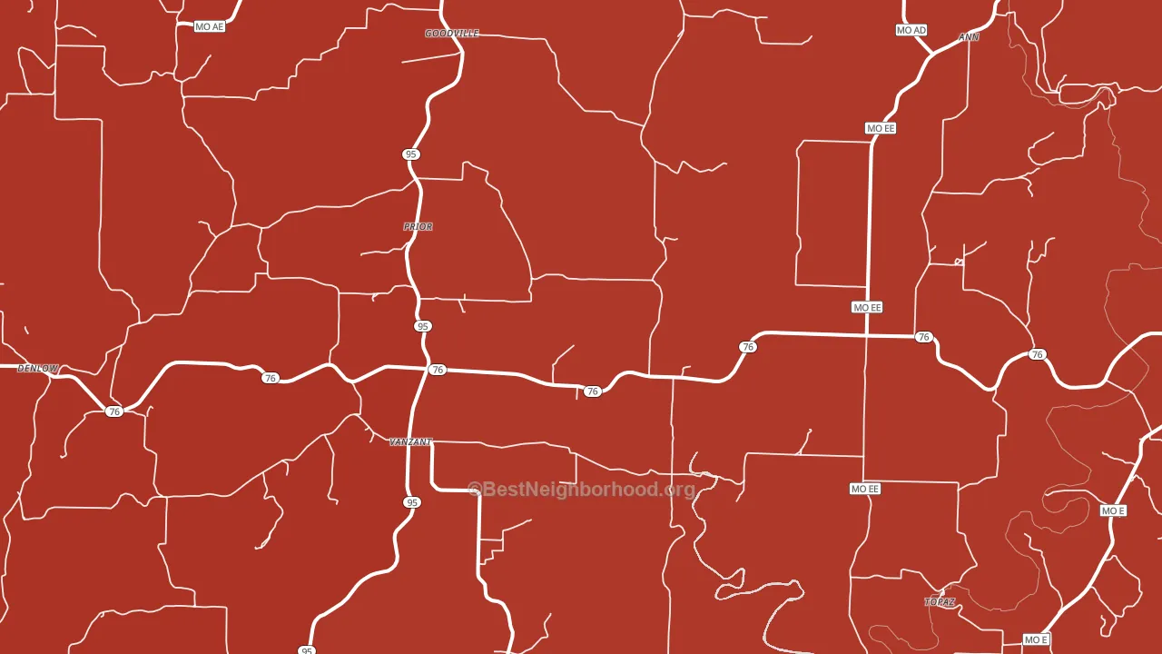 Vanzant, MO block-group political-lean map