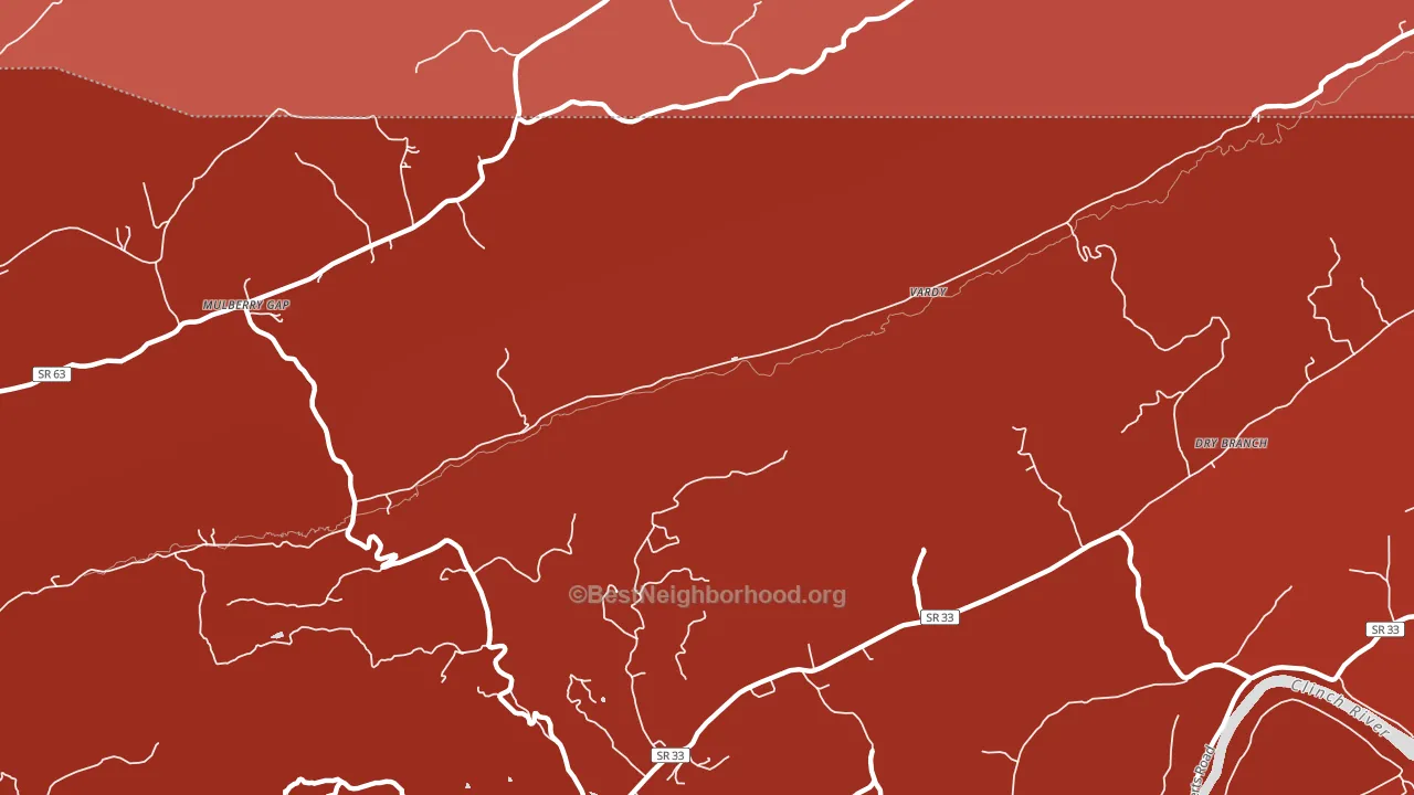 Vardy, TN block-group political-lean map
