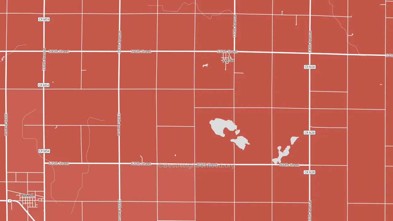 Varina, IA block-group political-lean map