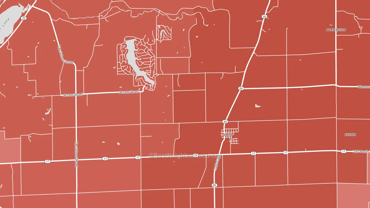 Varna, IL block-group political-lean map