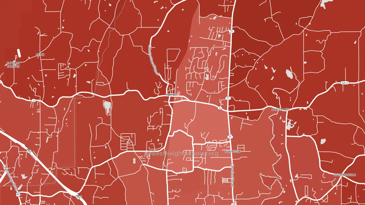 Varnell, GA block-group political-lean map