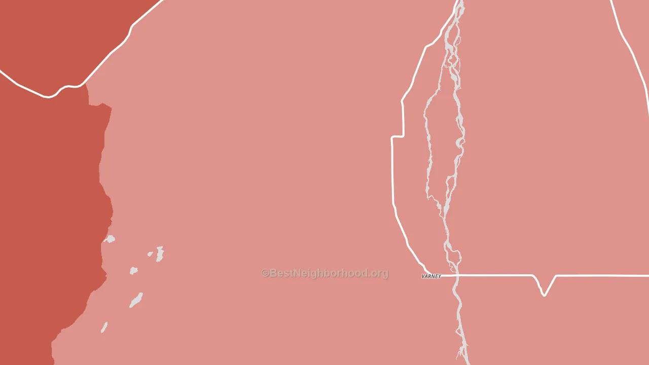 Varney, MT block-group political-lean map