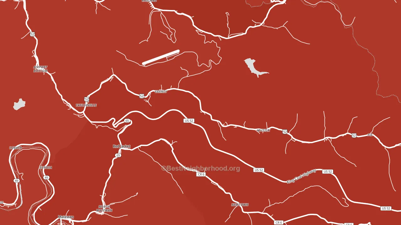 Varney, WV block-group political-lean map