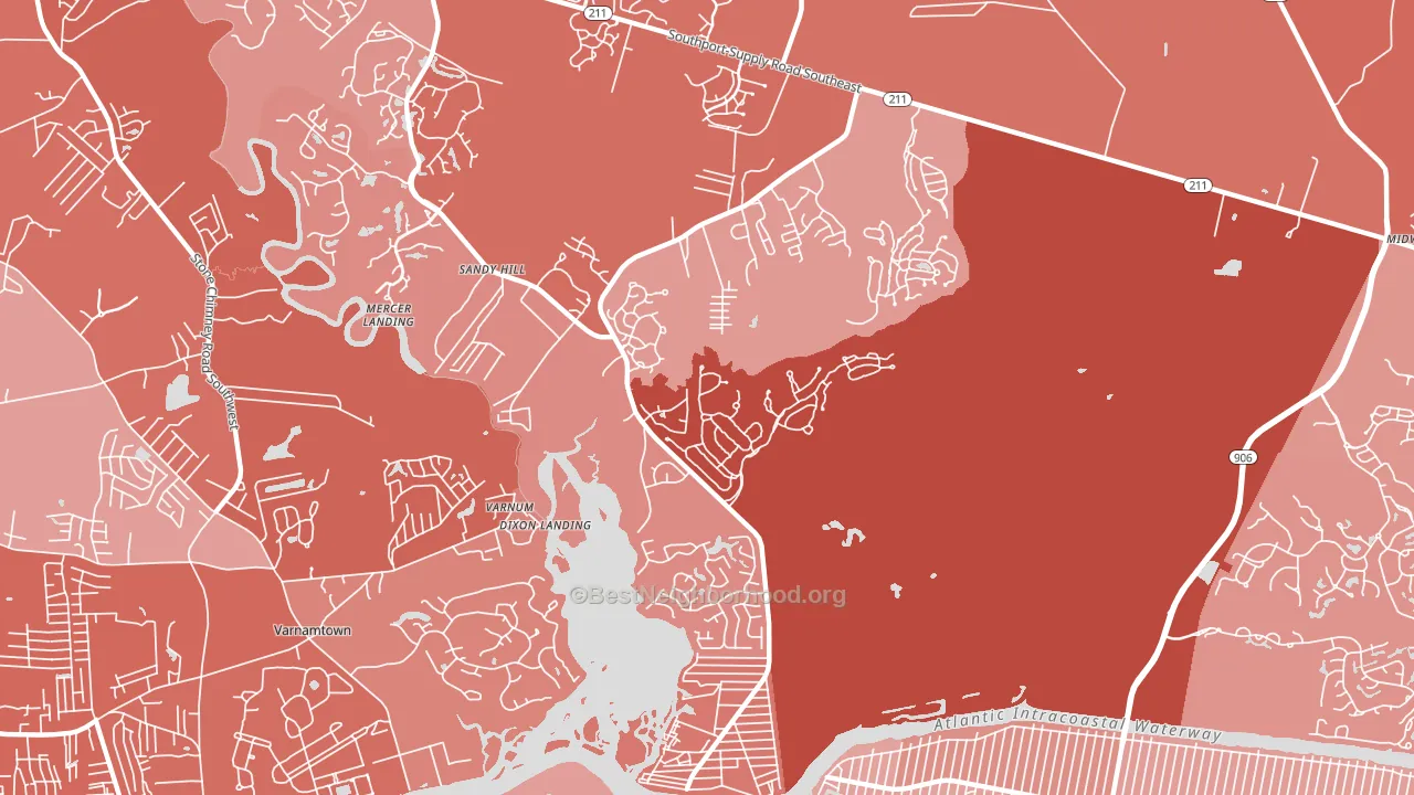 Varnum, NC block-group political-lean map