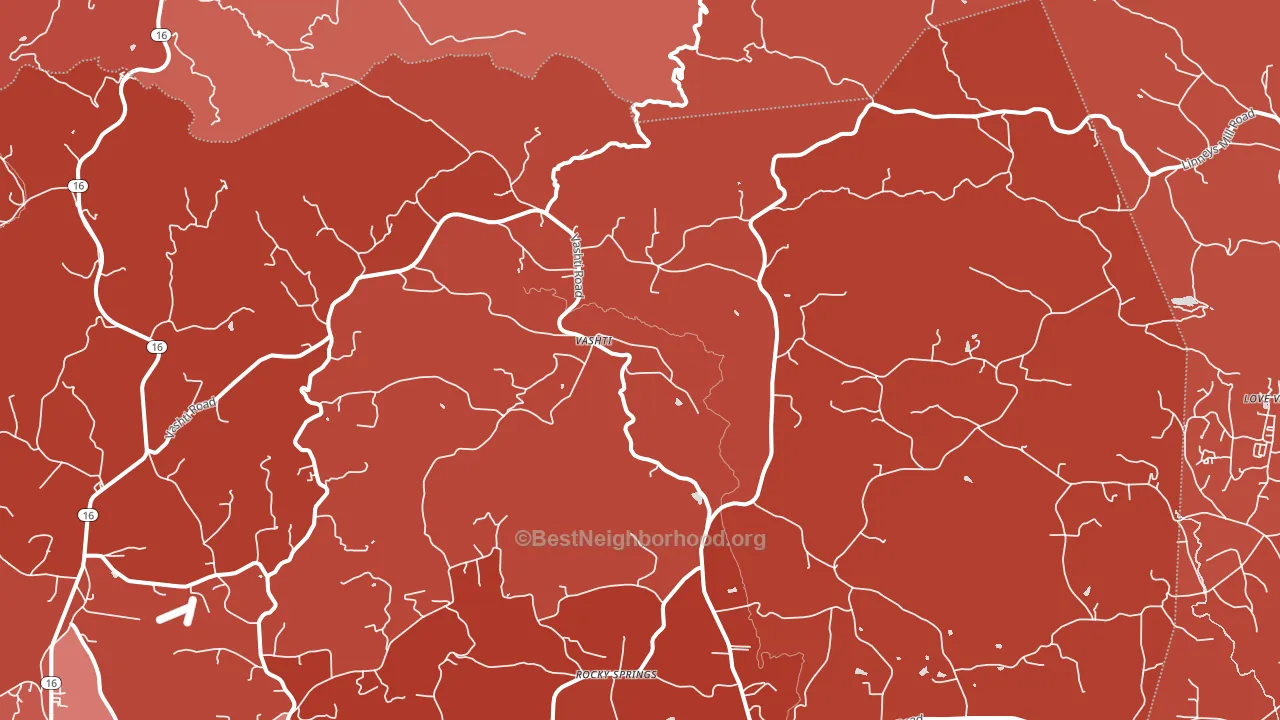 Vashti, NC block-group political-lean map