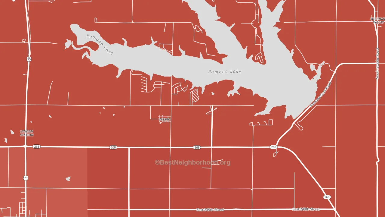 Vassar, KS block-group political-lean map