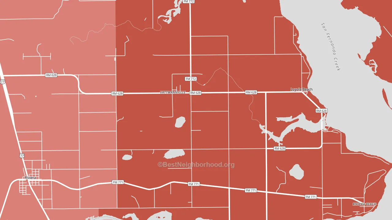 Vattmannville, TX block-group political-lean map