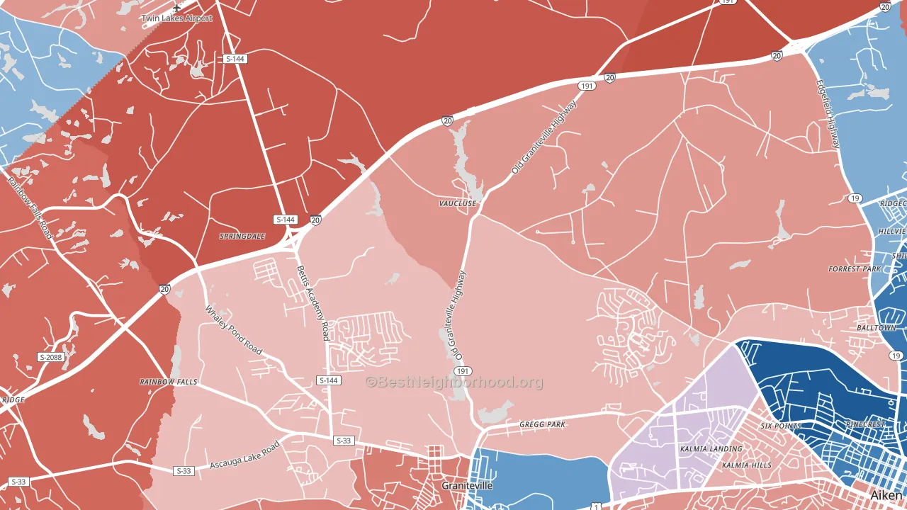 Vaucluse, SC block-group political-lean map