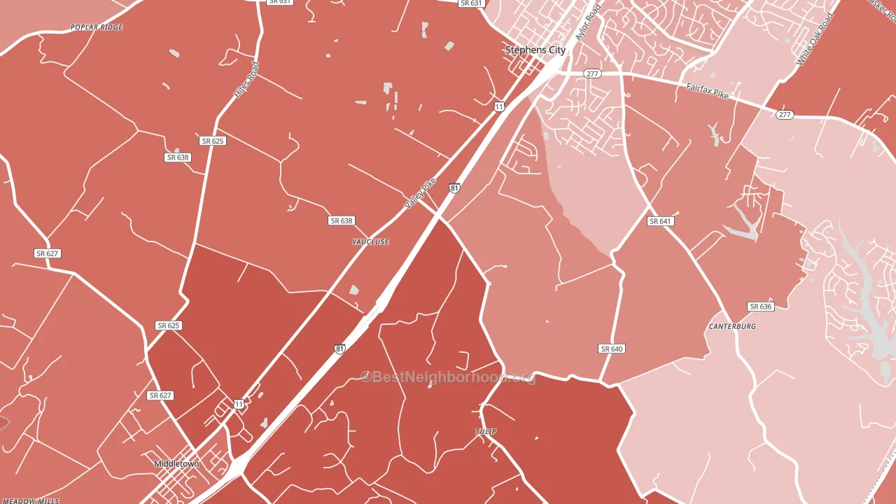 Vaucluse, VA block-group political-lean map