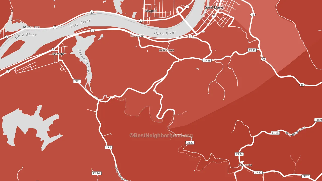 Vaucluse, WV block-group political-lean map
