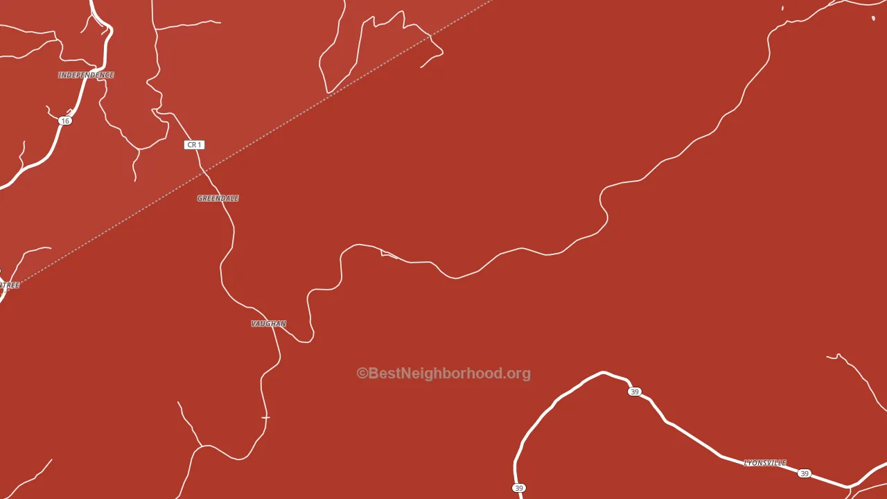 Vaughan, WV block-group political-lean map