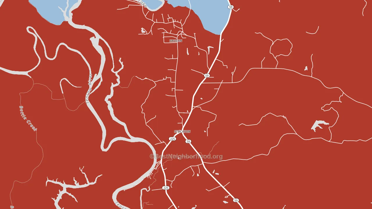 Vaughn, AL block-group political-lean map