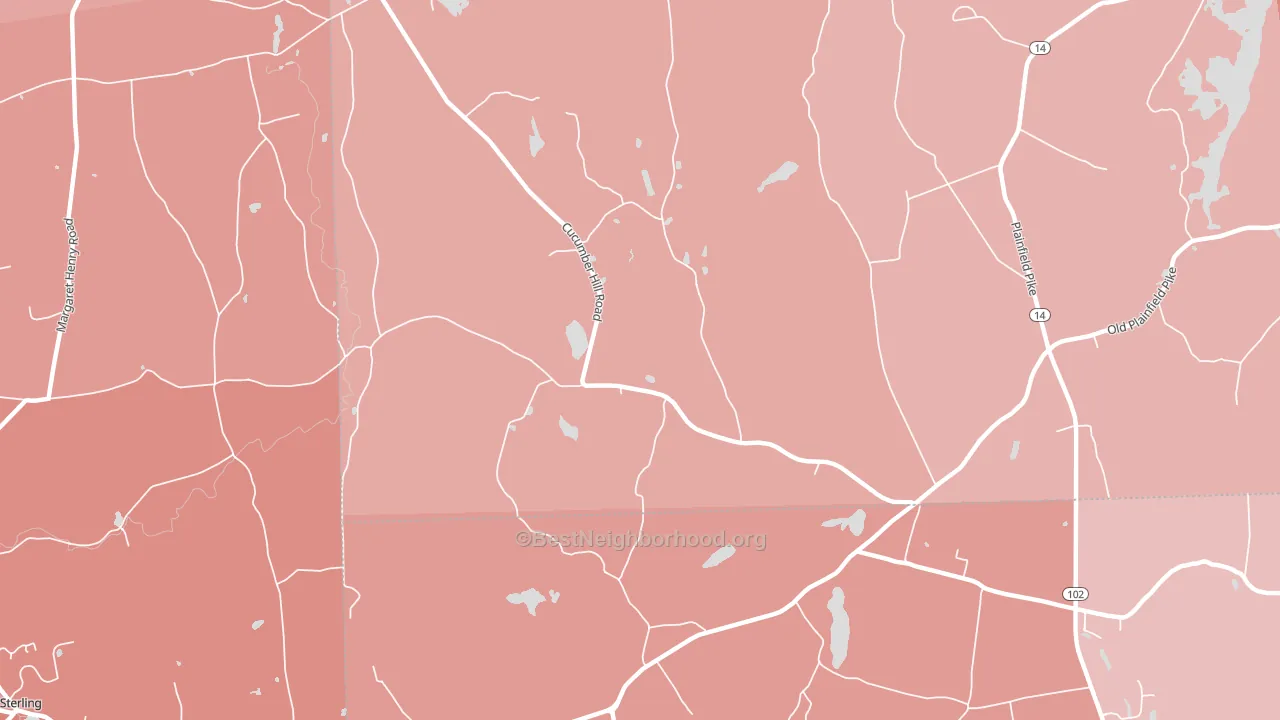Vaughn Hollow, RI block-group political-lean map