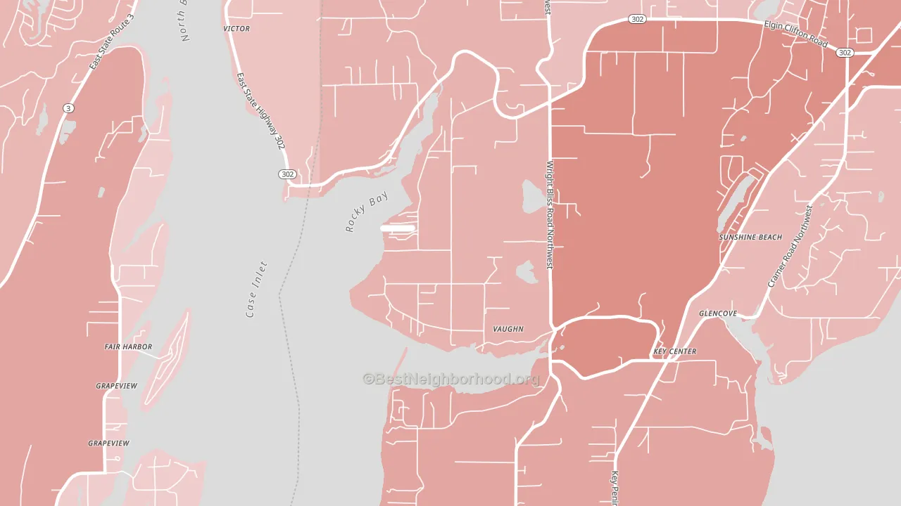 Vaughn, WA block-group political-lean map