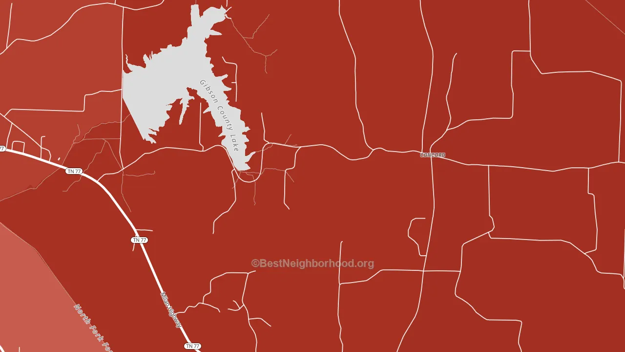 Vaughns Grove, TN block-group political-lean map