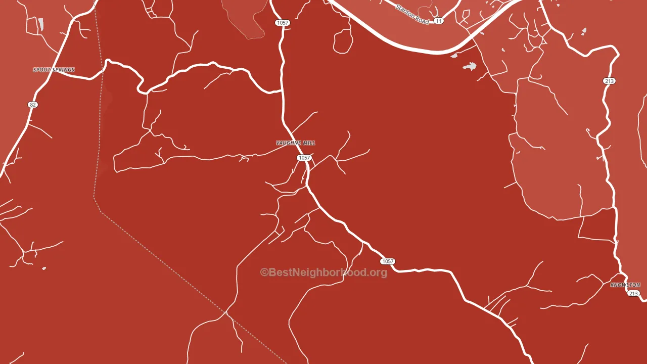 Vaughns Mill, KY block-group political-lean map