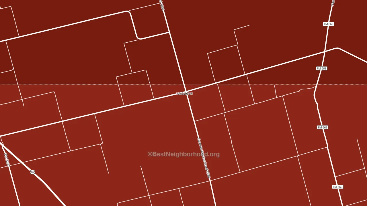 Vealmoor, TX block-group political-lean map
