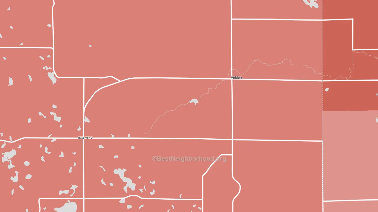 Veblen, SD block-group political-lean map