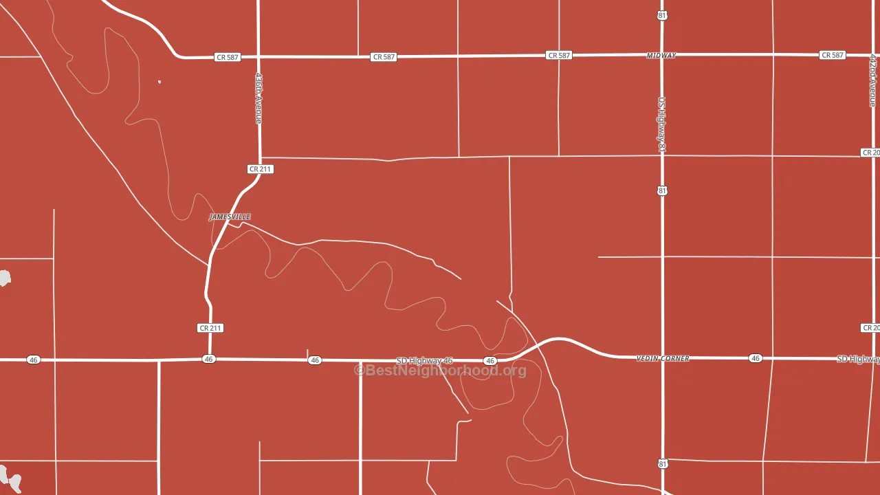 Vedin Corner, SD block-group political-lean map