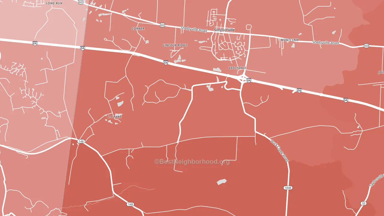 Veechdale, KY block-group political-lean map