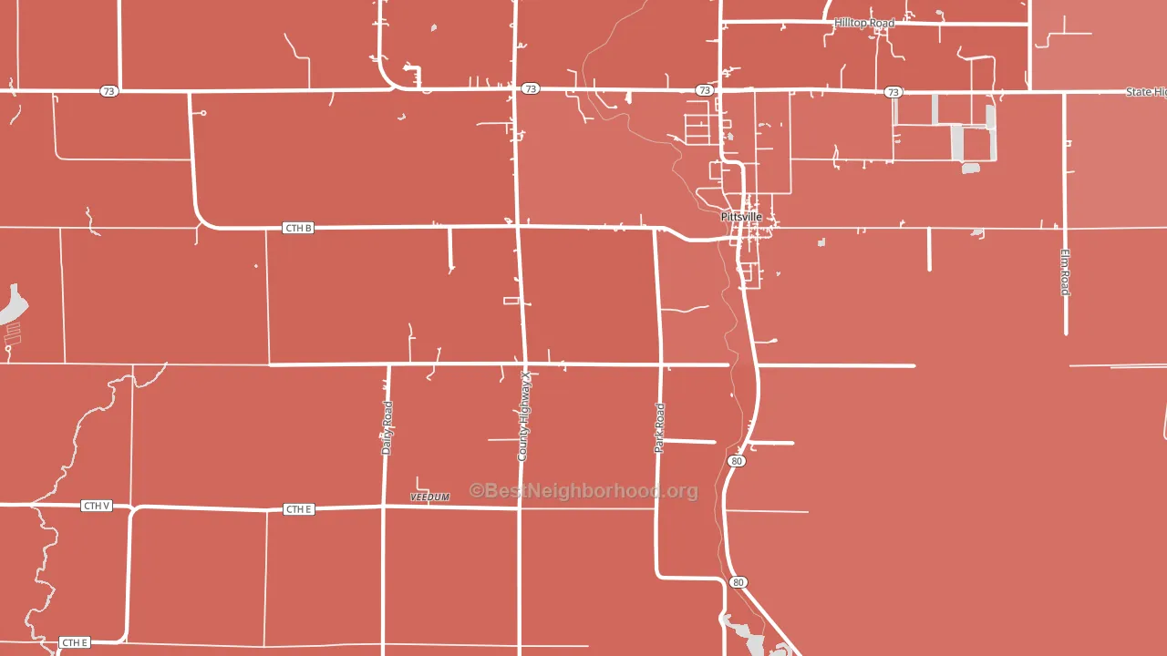 Veedum, WI block-group political-lean map