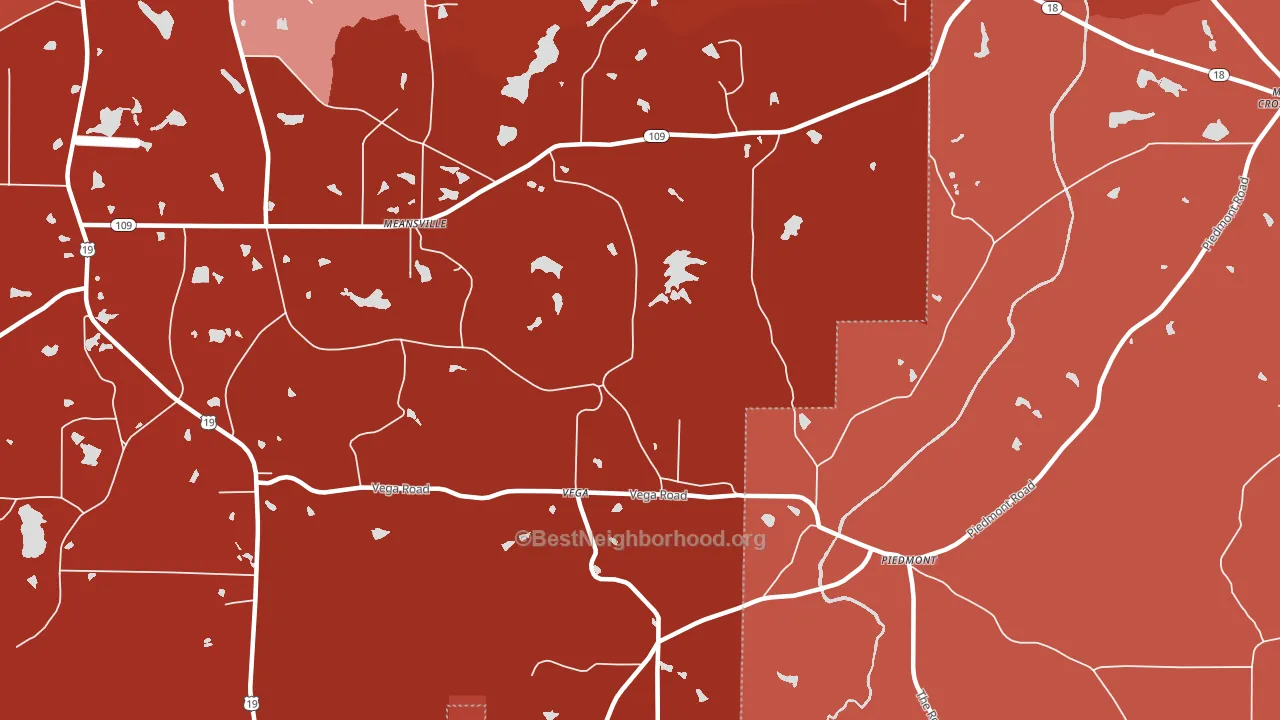 Vega, GA block-group political-lean map