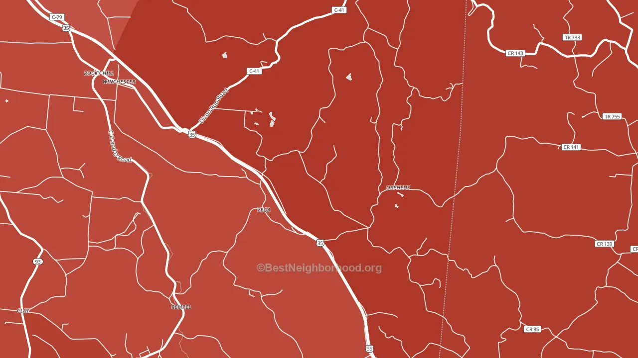 Vega, OH block-group political-lean map