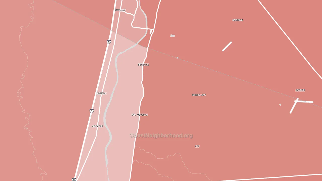 Veguita, NM block-group political-lean map