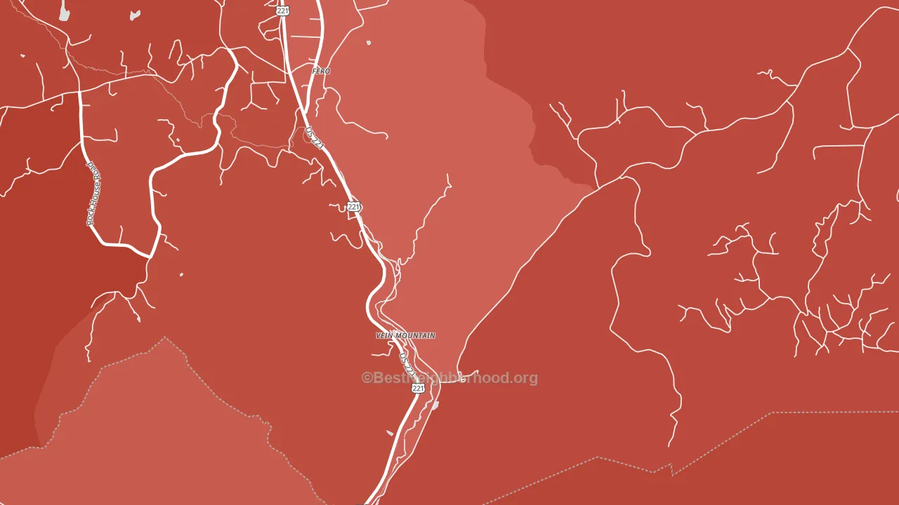 Vein Mountain, NC block-group political-lean map