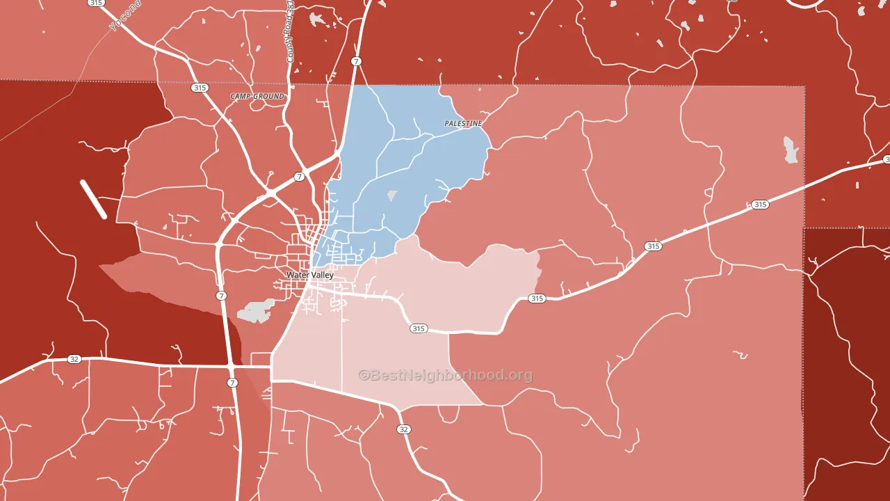 Velma, MS block-group political-lean map
