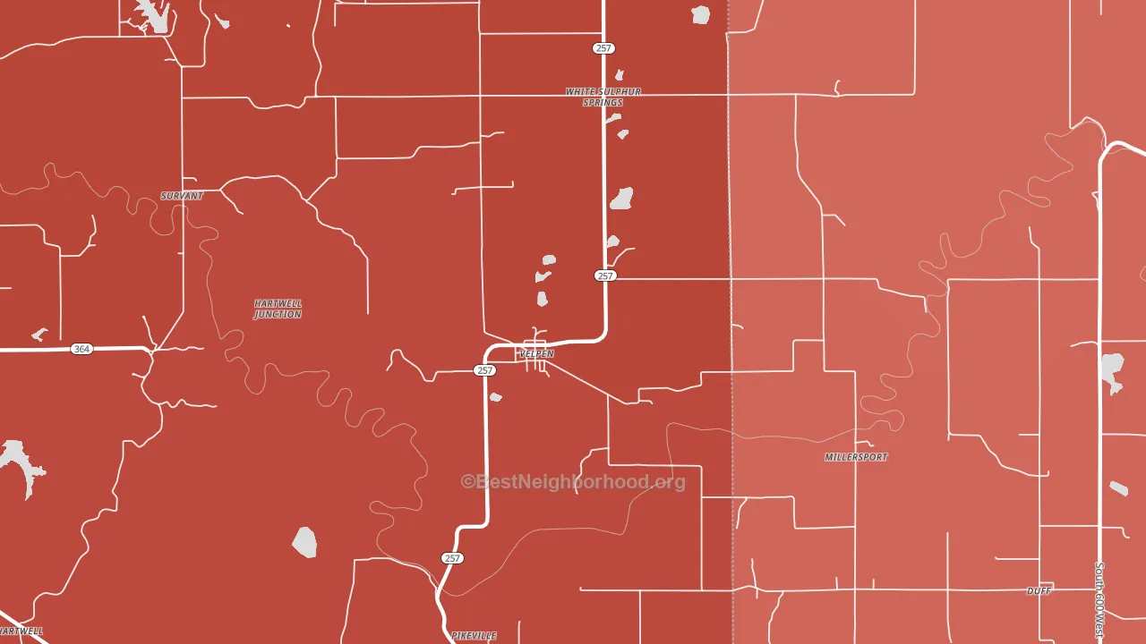 Velpen, IN block-group political-lean map
