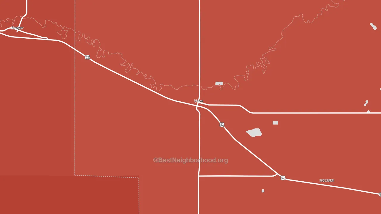 Velva, ND block-group political-lean map