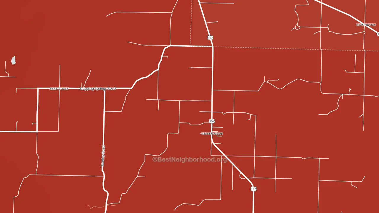 Velvet Ridge, AR block-group political-lean map