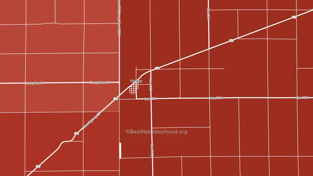 Venango, NE block-group political-lean map