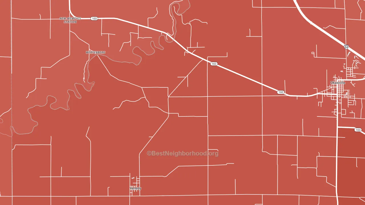Venedy, IL block-group political-lean map