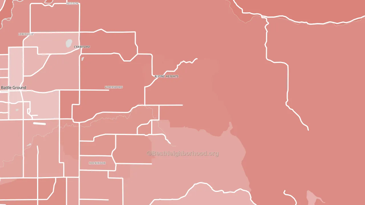 Venersborg, WA block-group political-lean map