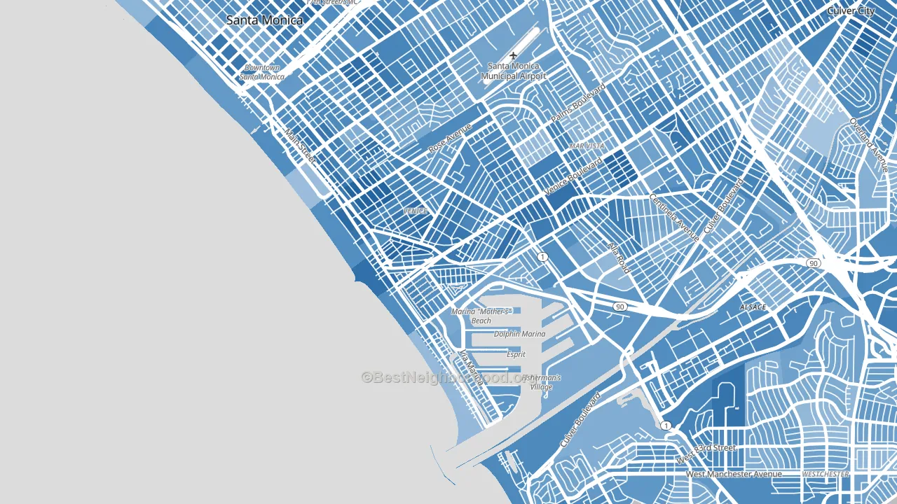 Venice, CA block-group political-lean map