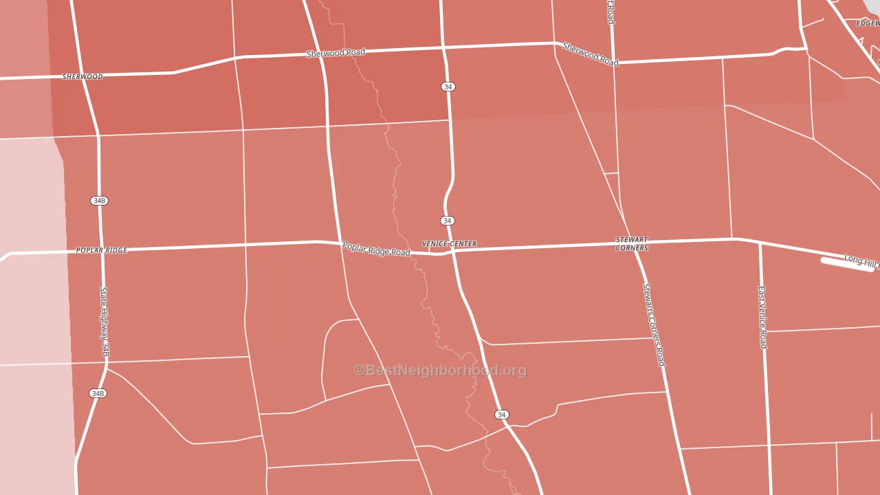 Venice Center, NY block-group political-lean map