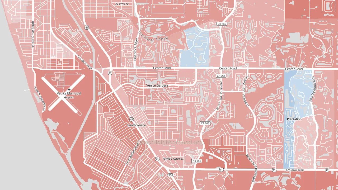 Venice Gardens, FL block-group political-lean map