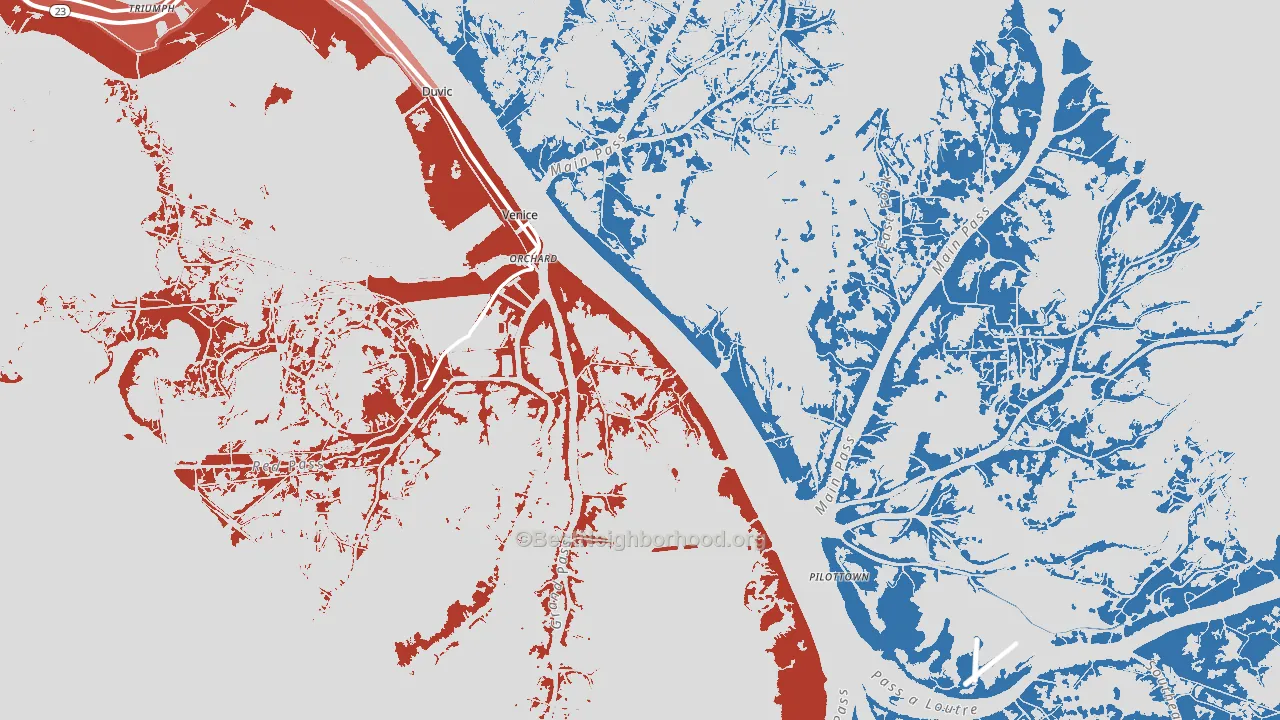 Venice, LA block-group political-lean map