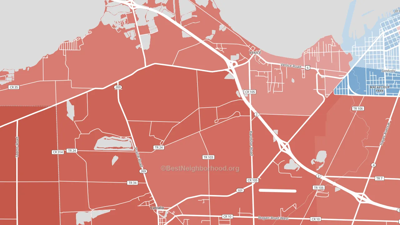 Venice, OH block-group political-lean map