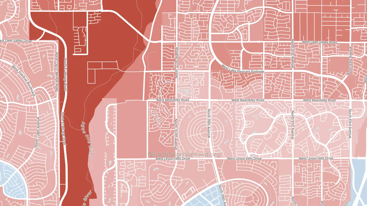 Ventana Lakes, Peoria, AZ block-group political-lean map