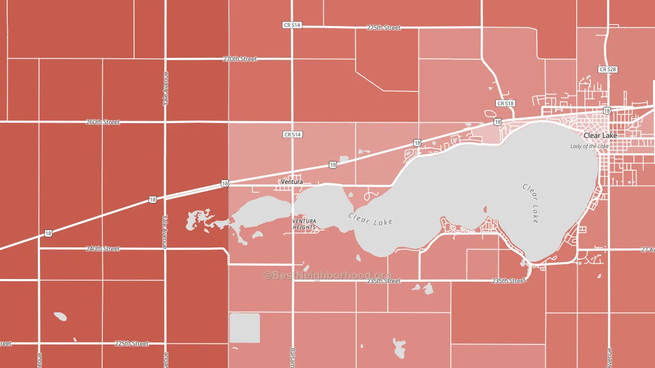 Ventura, IA block-group political-lean map