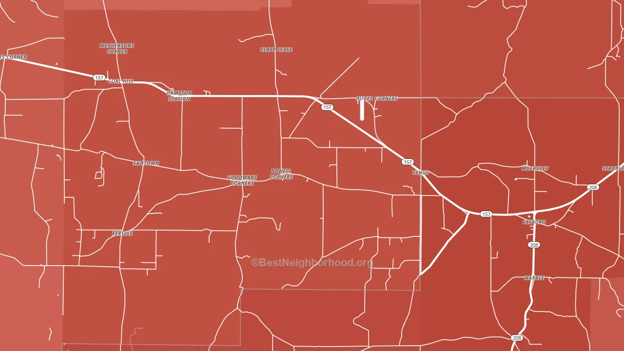 Venus, PA block-group political-lean map